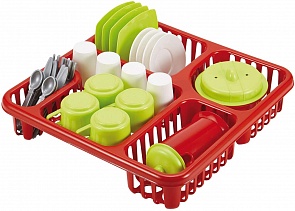 Большой набор детской посуды в сушилке (Ecoiffier, ECO908)